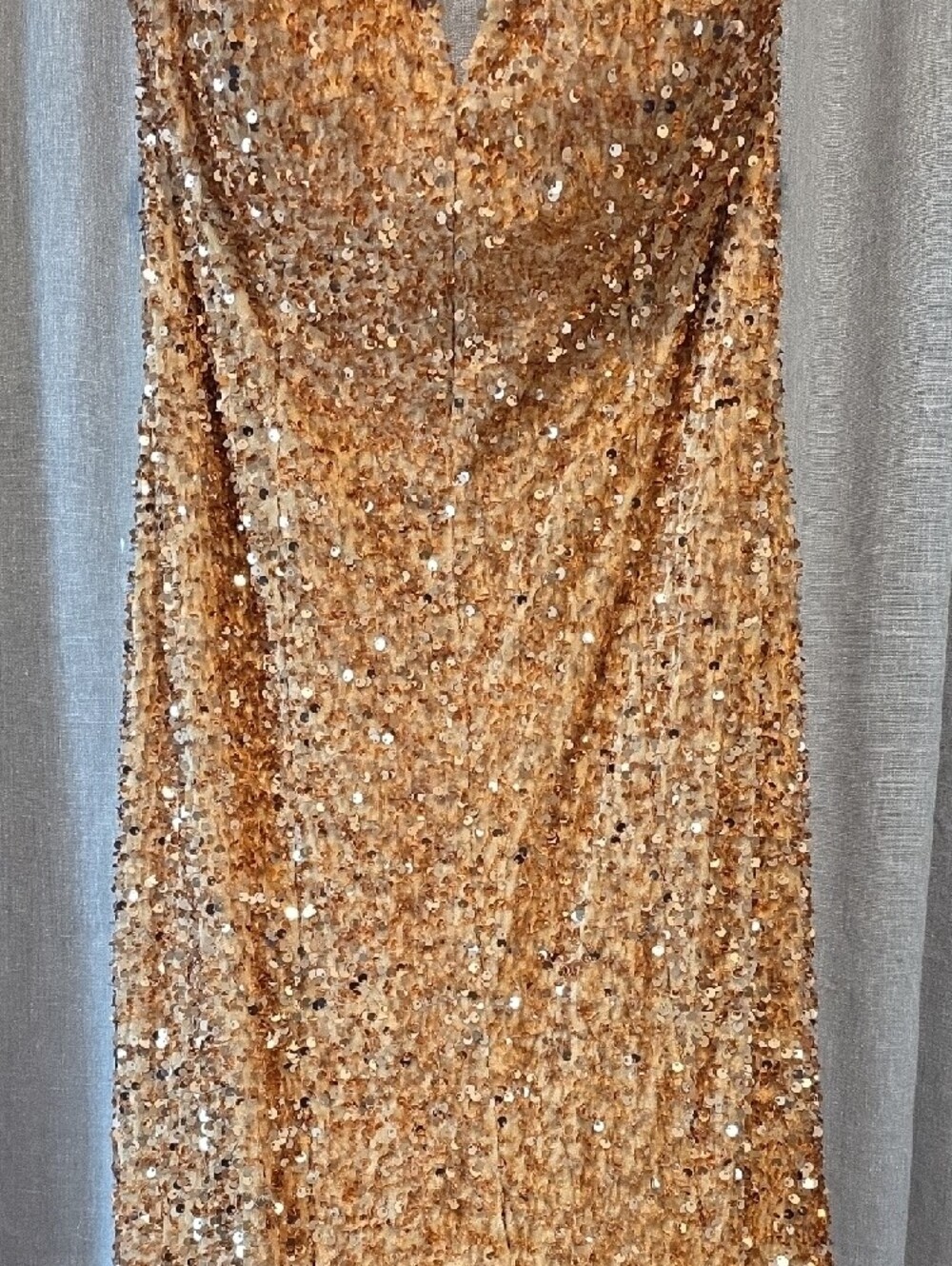 Portia and Scarlett Gold Sequin Mermaid Prom Dress - Picture 3 of 16